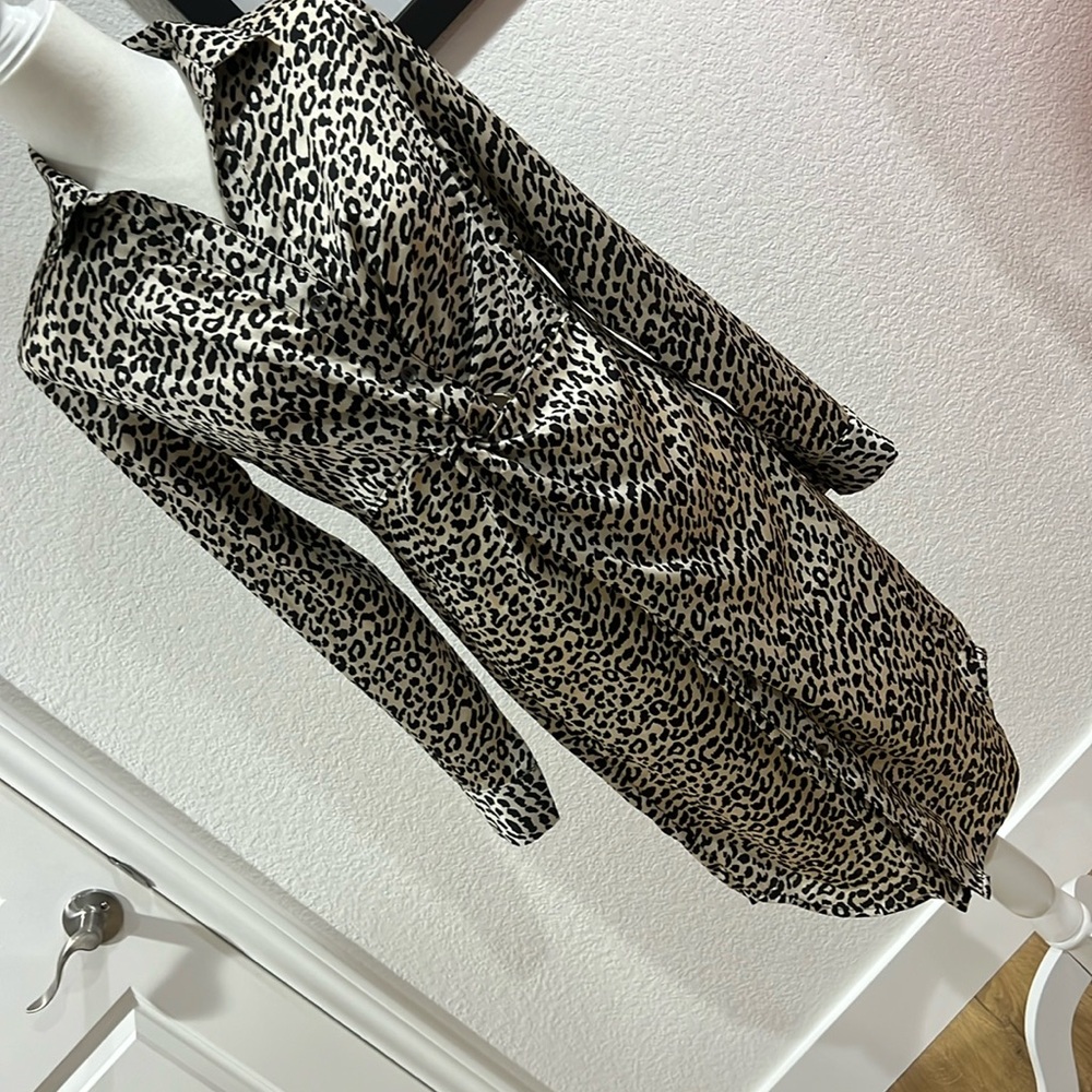 Animal print long sleeve dress